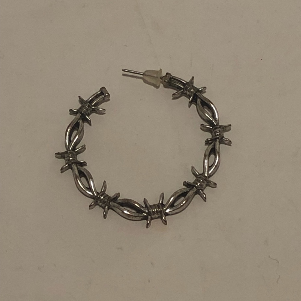 Silver Barbed Wire Hoop Earring (Singular, Replacement)!